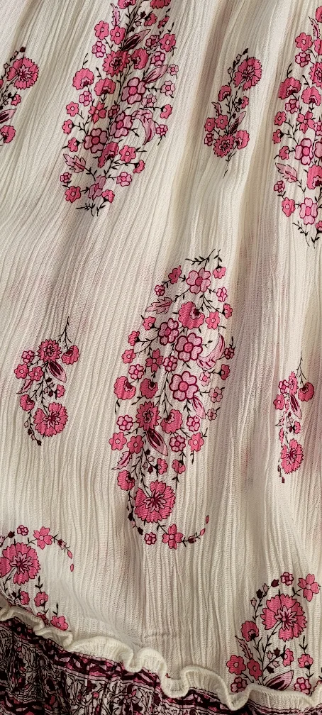 Pink floral midi dress image indicator(3)