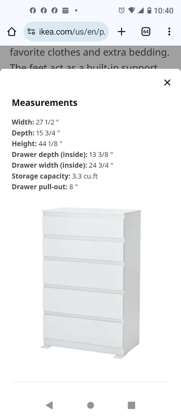 IKEA Kullen Five-Drawer Chest Dark Grey - photo 3