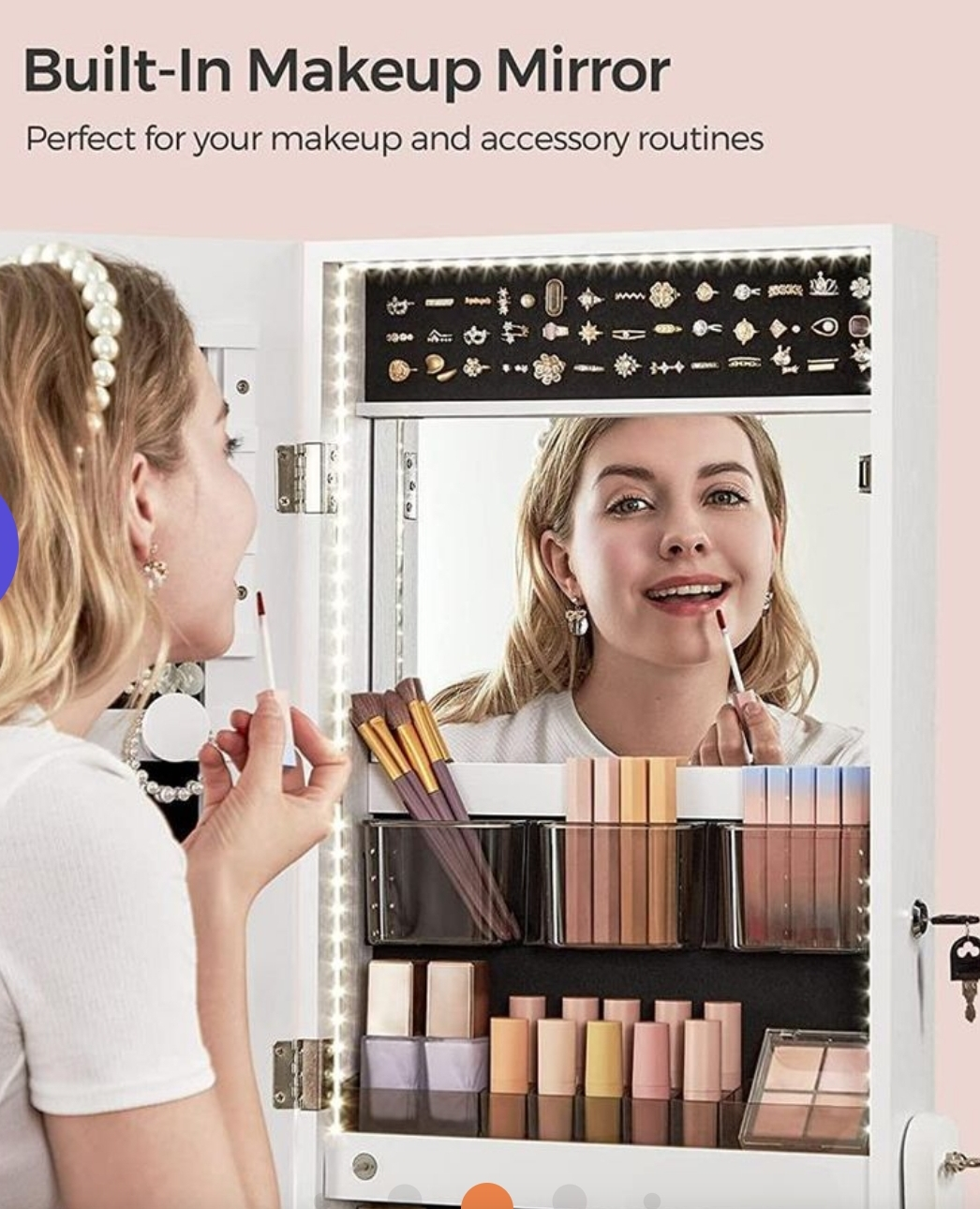 SONGMICS Full-Length Mirror with Jewelry Cabinet - photo 3