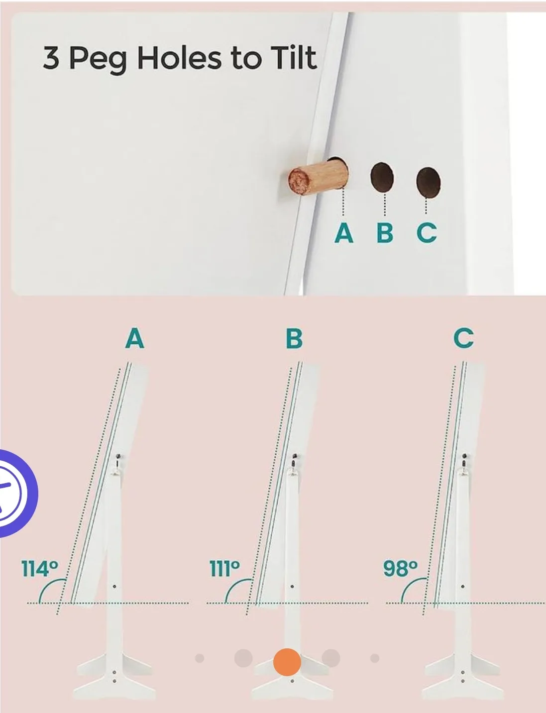 SONGMICS Full-Length Mirror with Jewelry Cabinet image indicator(5)