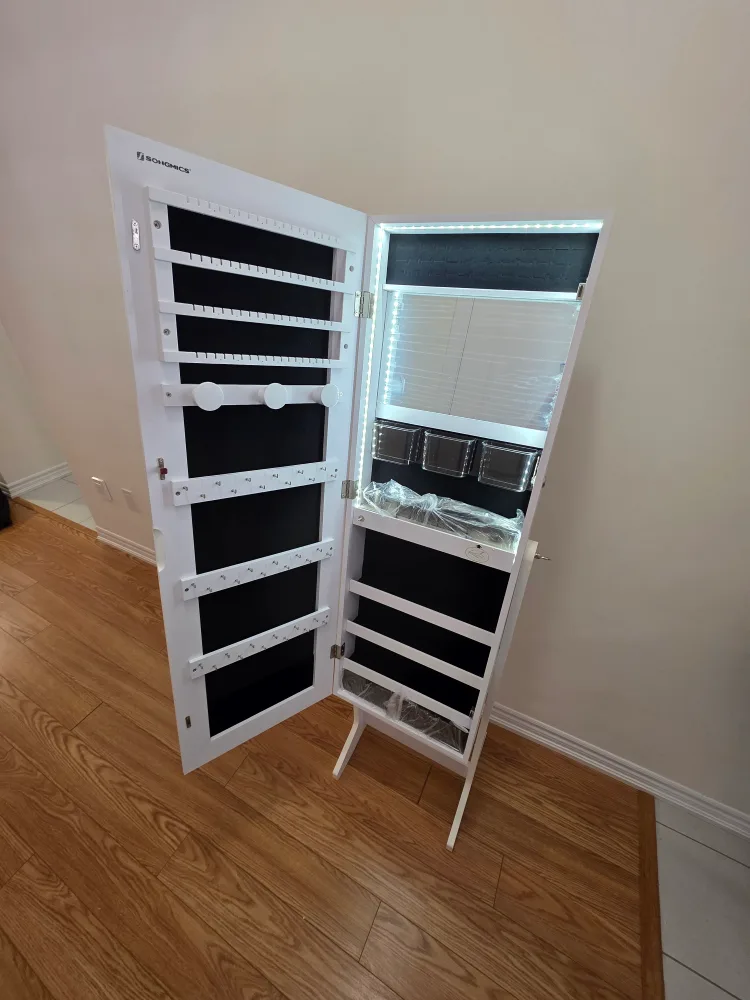 SONGMICS Full-Length Mirror with Jewelry Cabinet image indicator(7)