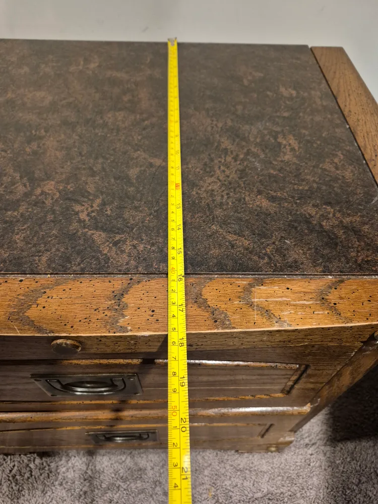 Vintage Wooden Two-Drawer Nightstand image indicator(4)