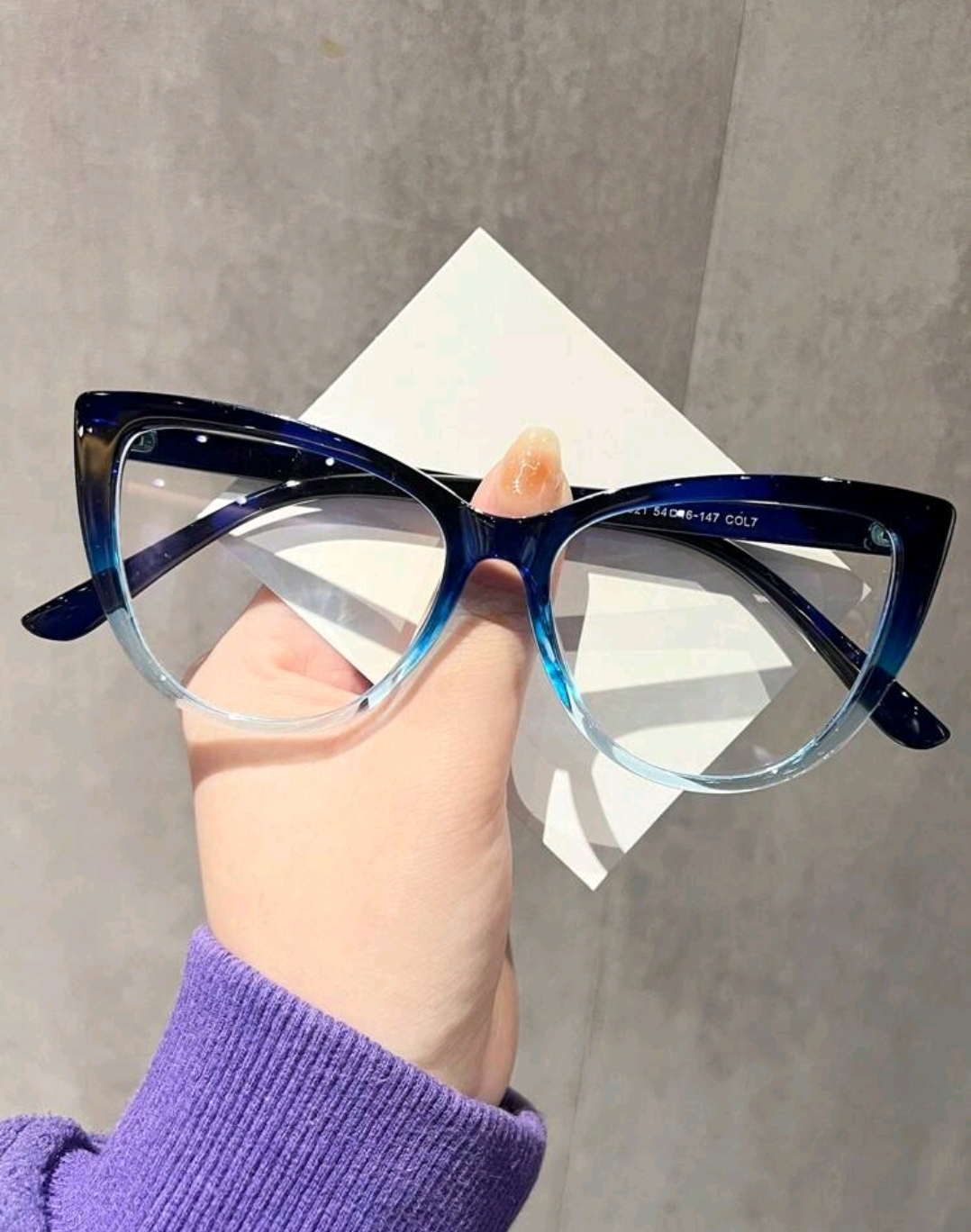 Blue Gradient Cat Eye Glasses 💙✨️ - photo 2