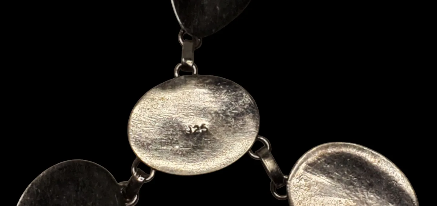 Vintage Sterling Silver Amber Necklace image indicator(3)