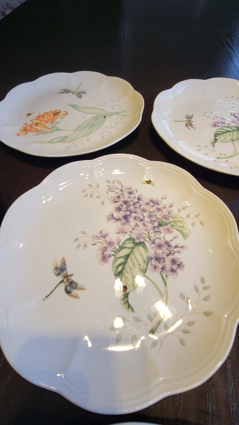 Eight Lenox Butterfly Meadow Dinner Plates - photo 5