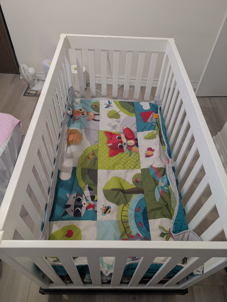 Baby Crib Fitted Sheet and Playmat - move out sale ,to go asap