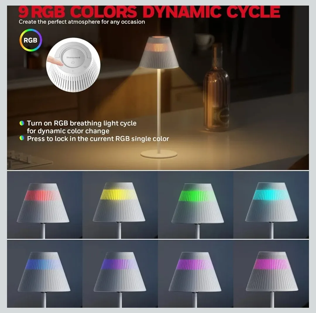 Honeywell cordless table lamp with RGB and colour temperature ad image indicator(5)