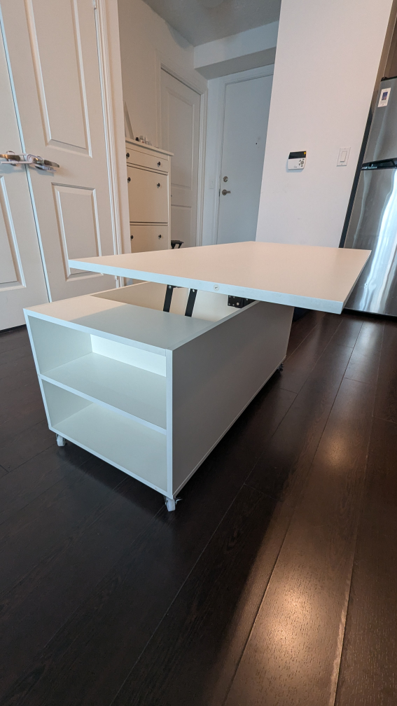 White Lift-Top Coffee Table with Storage