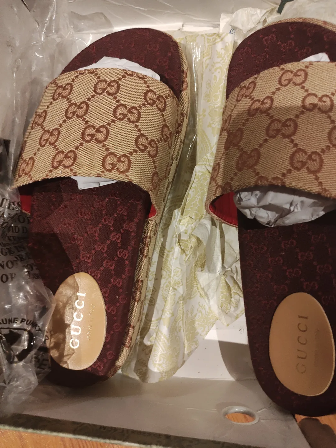 Gucci Slides - Brown and Beige GG Pattern image indicator(5)