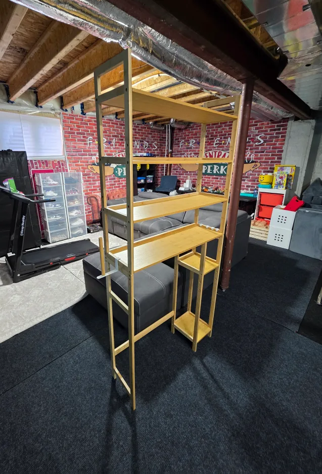 SONGMICS Over Toilet Bathroom Storage Rack - Natural Beige image indicator(6)