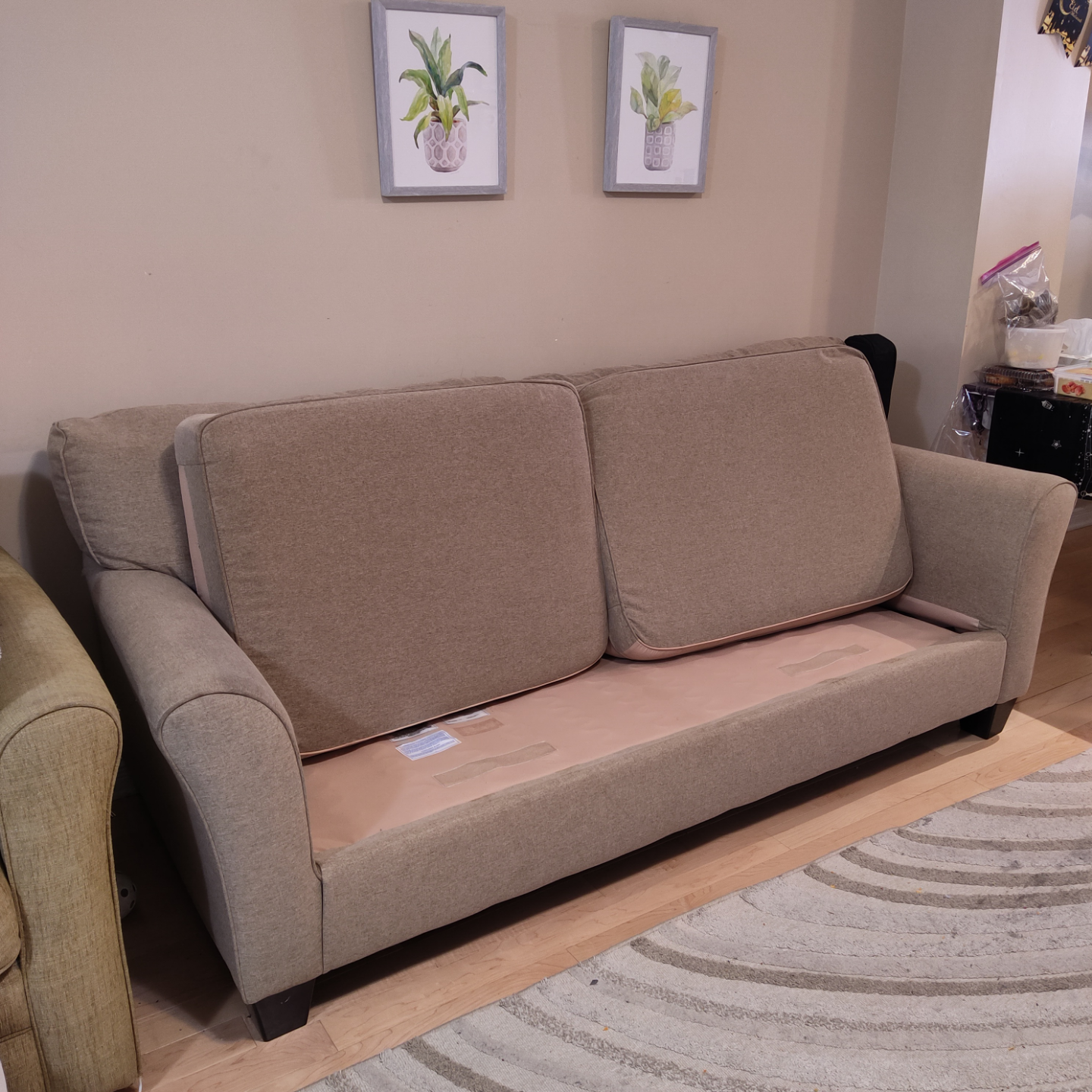 Beige Loveseat/Sofa - Three Seaters - photo 4