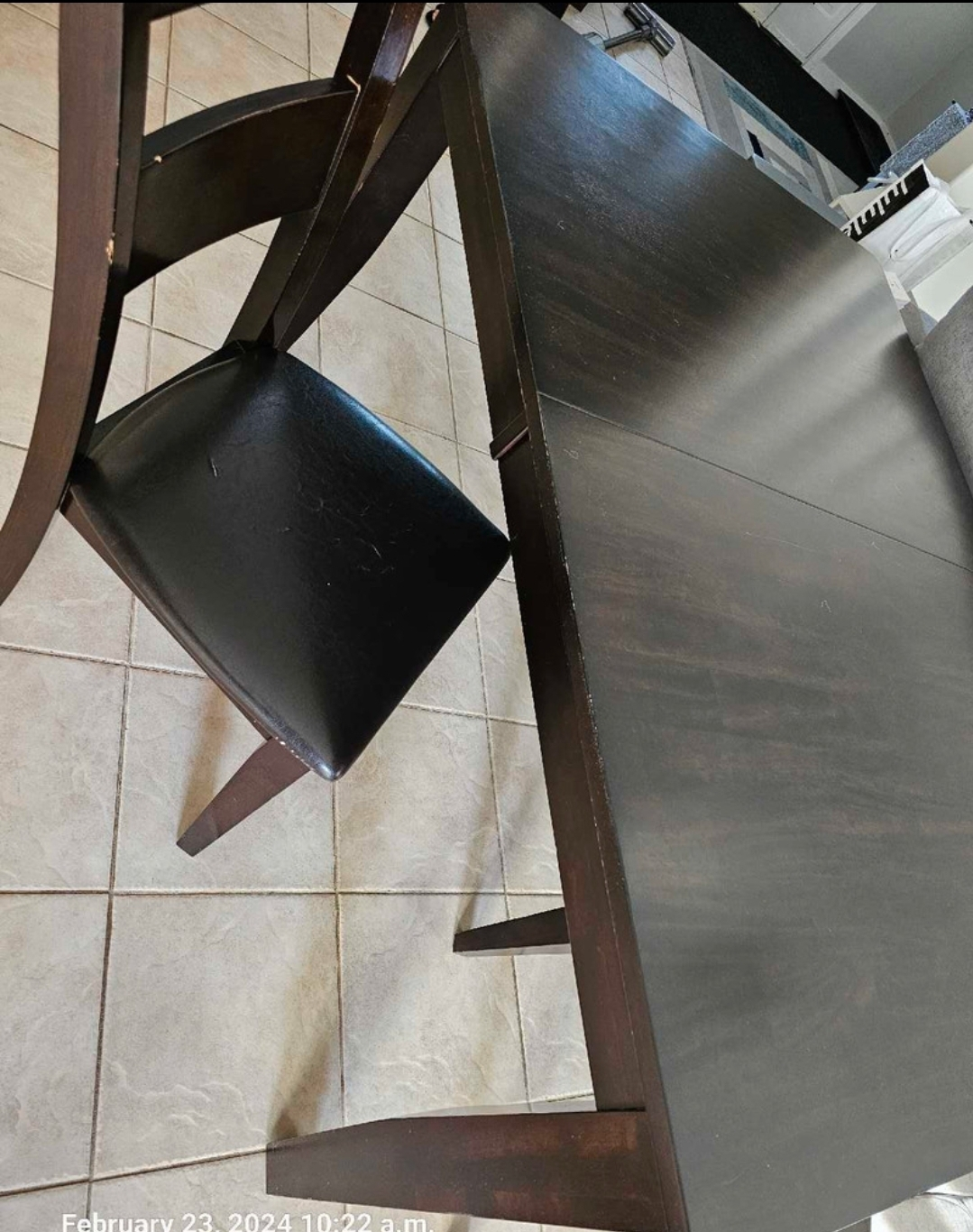 💚 Dark Brown Extendable Dining Table with Two Chairs - photo 2