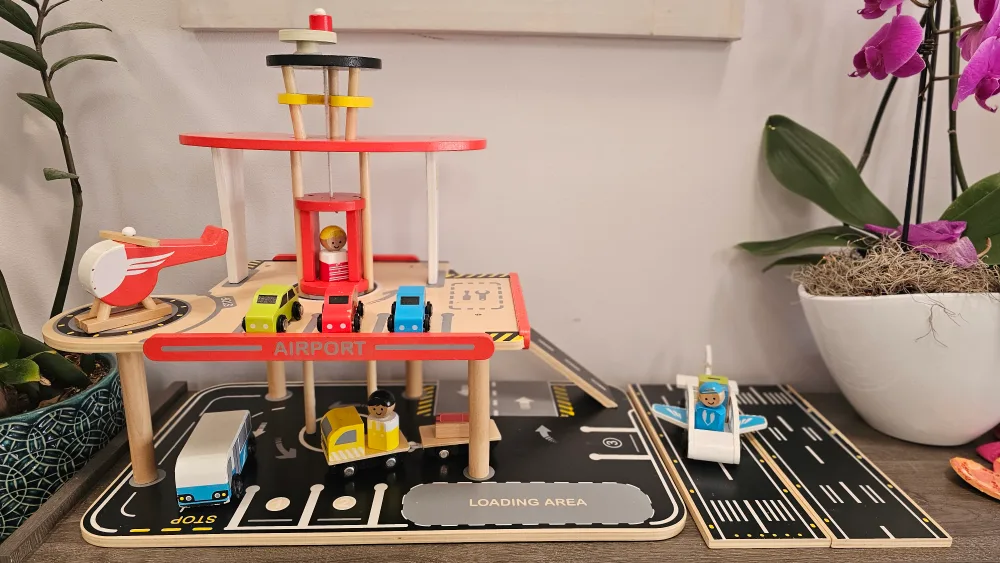 Wooden Airport Playset with Vehicles and Figures thumbnail