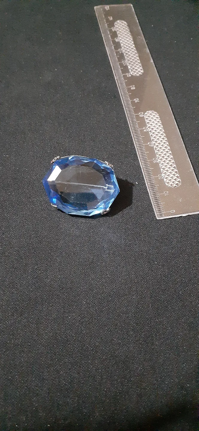 Vintage Blue Glass Brooch thumbnail