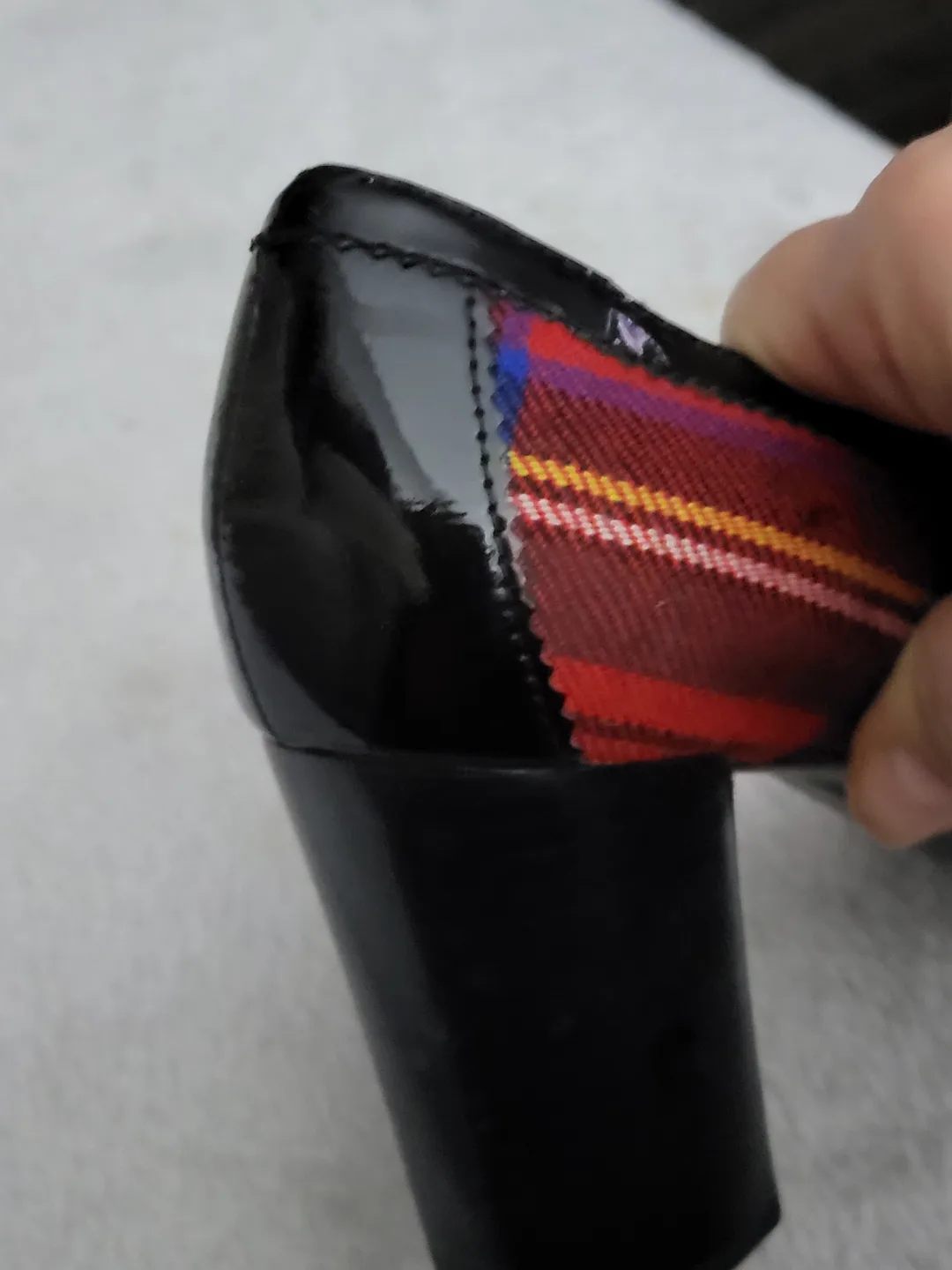 Franco Sarto Women's Red Plaid Heels image indicator(5)