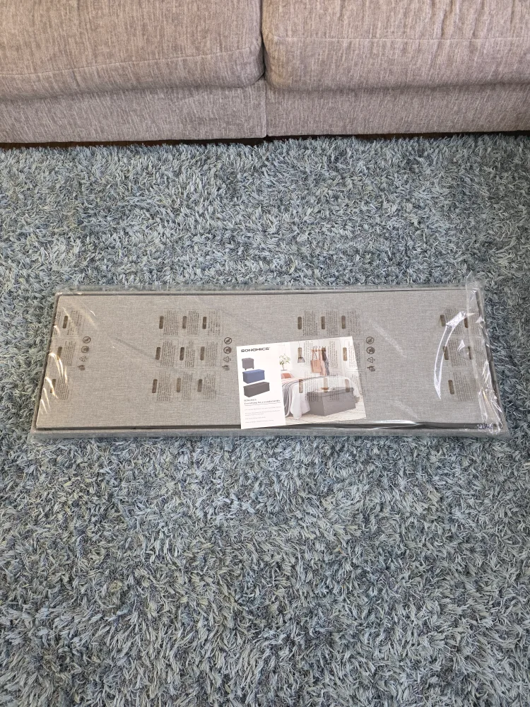 SONGMICS 110cm Folding Storage Ottoman Bench - Light Gray image indicator(6)