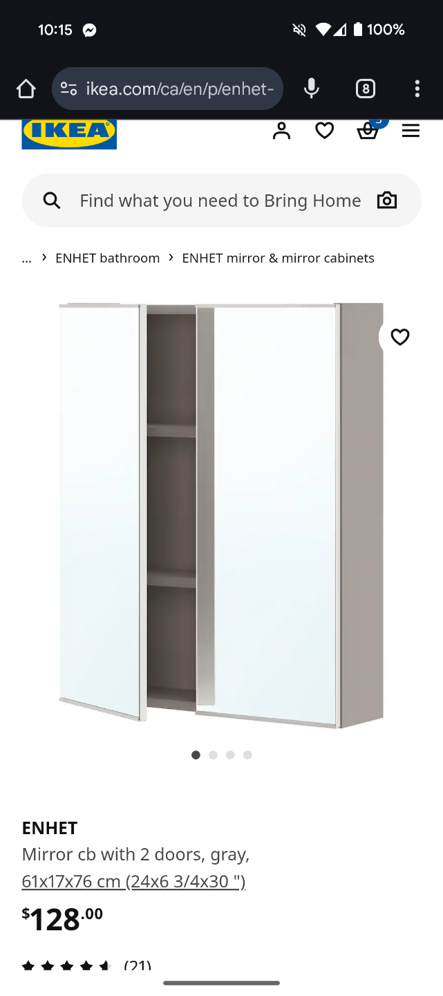 IKEA ENHET White Bathroom Cabinet