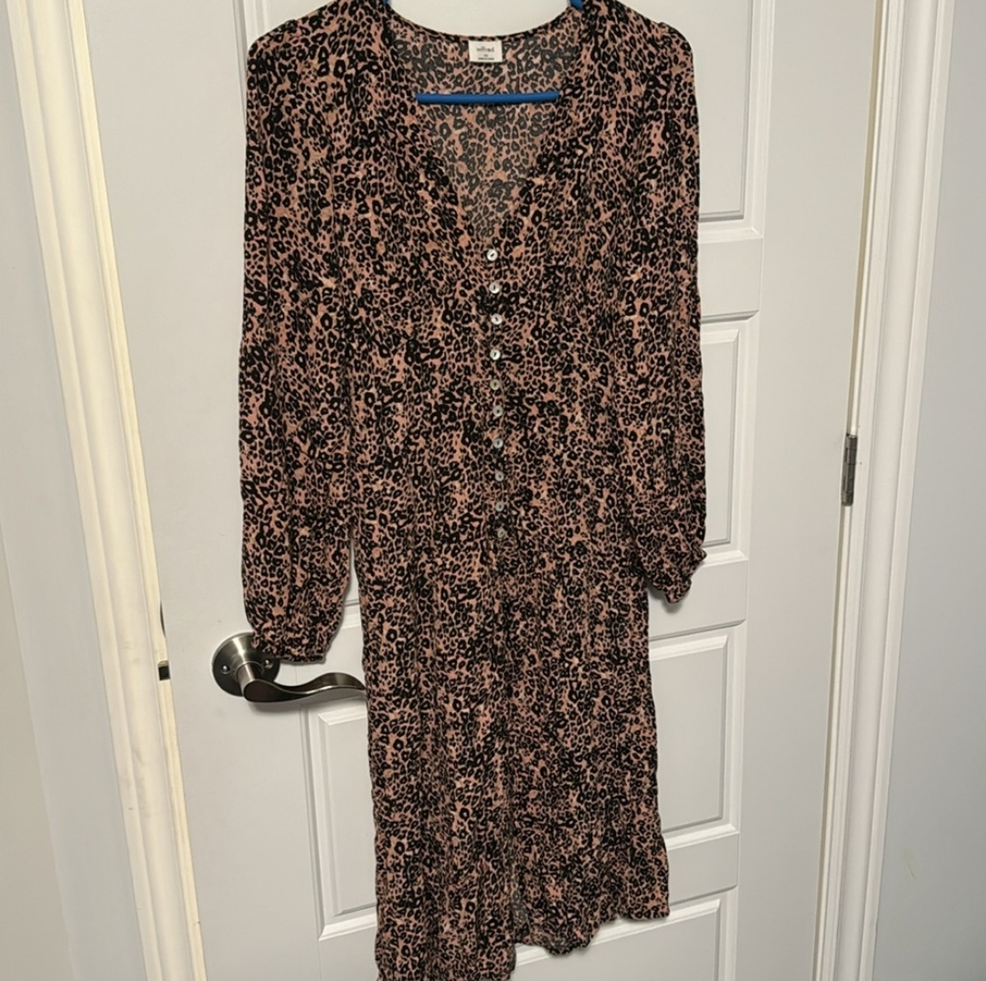 Wilfred Leopard Print Midi Dress - Size XS - photo 2