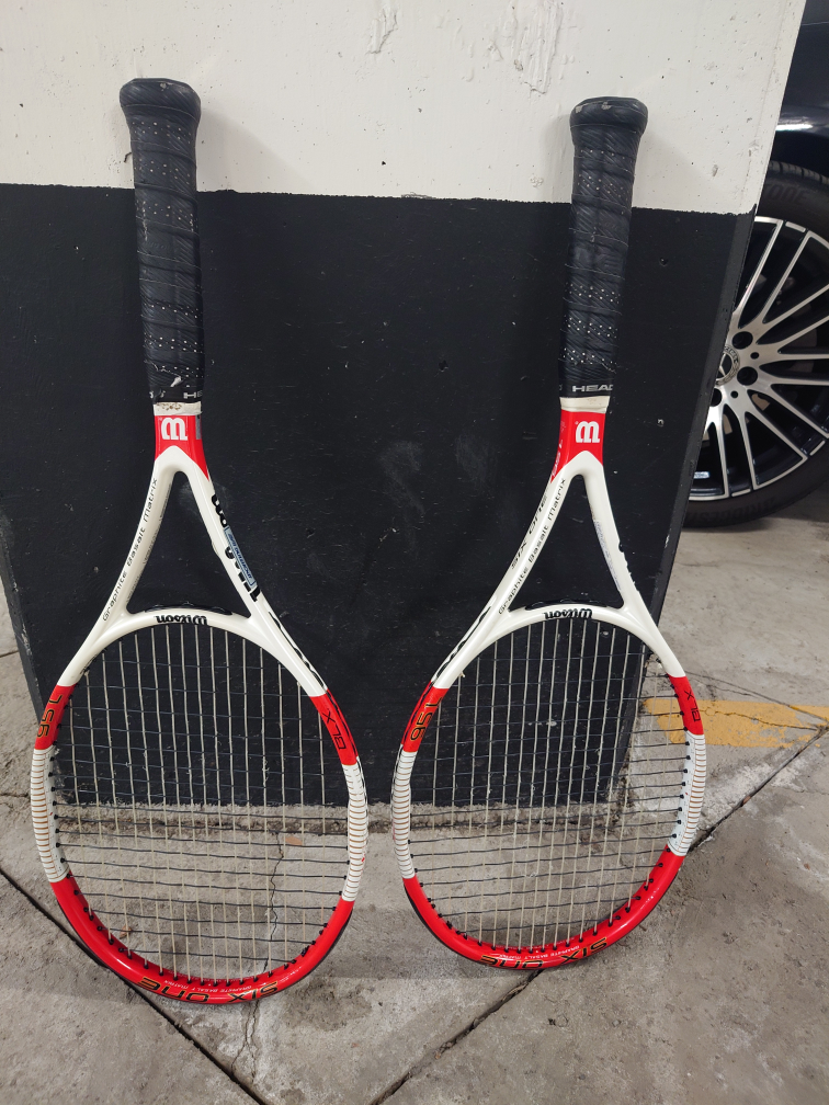 Pair of Wilson Six One 95 Tennis Racquets
