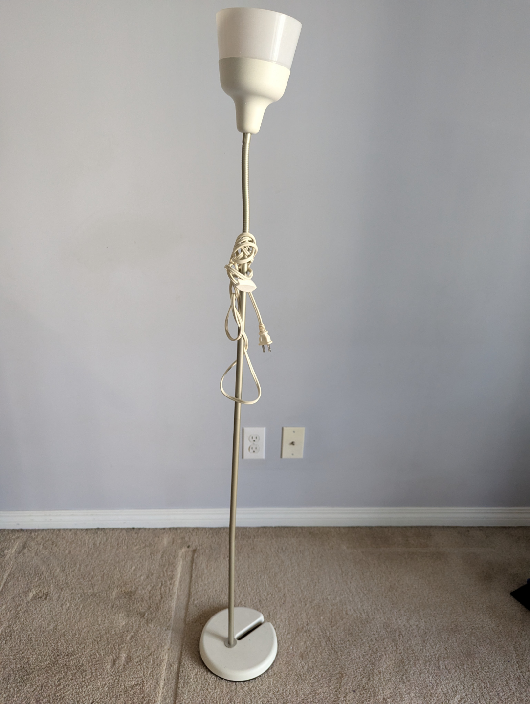 Floor Lamp, Adjustable Gooseneck, White Shade - photo 3
