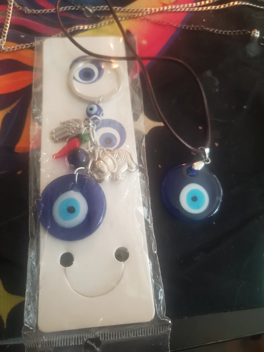 Evil Eye Keychain and Necklace Set thumbnail