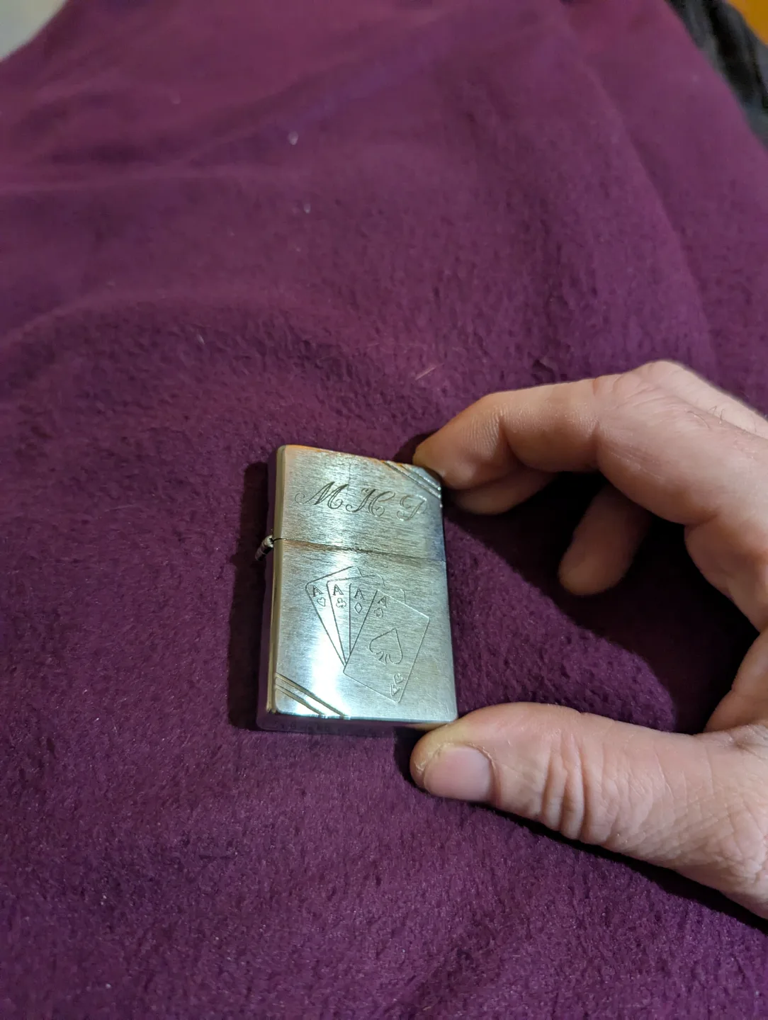 Vintage Zippo Lighter - Playing Cards Design thumbnail
