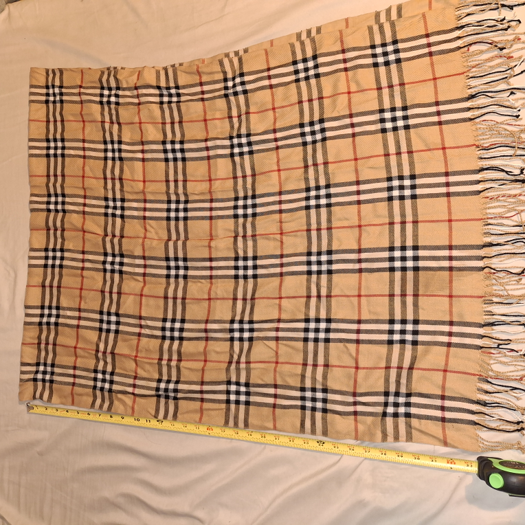 Beige and Black Plaid Scarf - photo 2