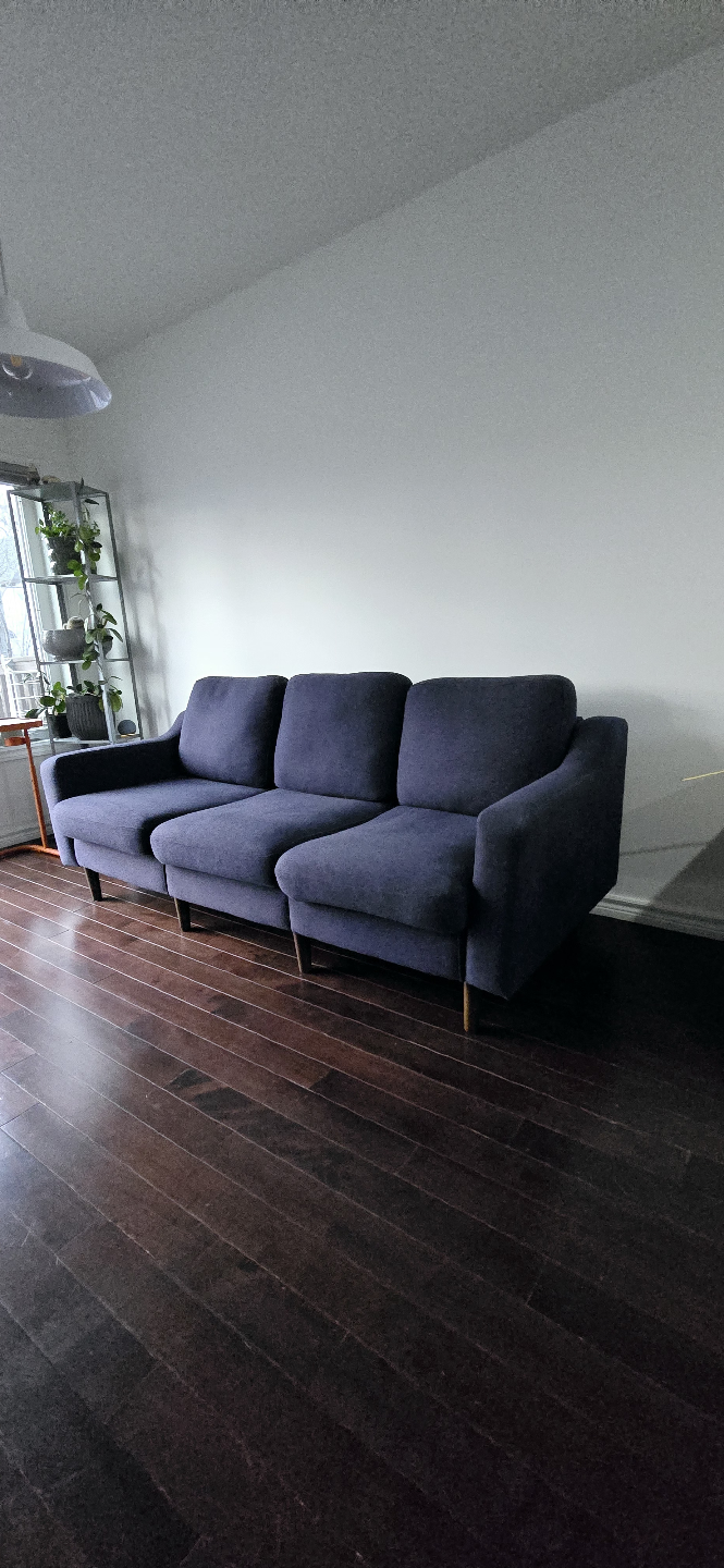 Dark Grey Three-Seater Sofa