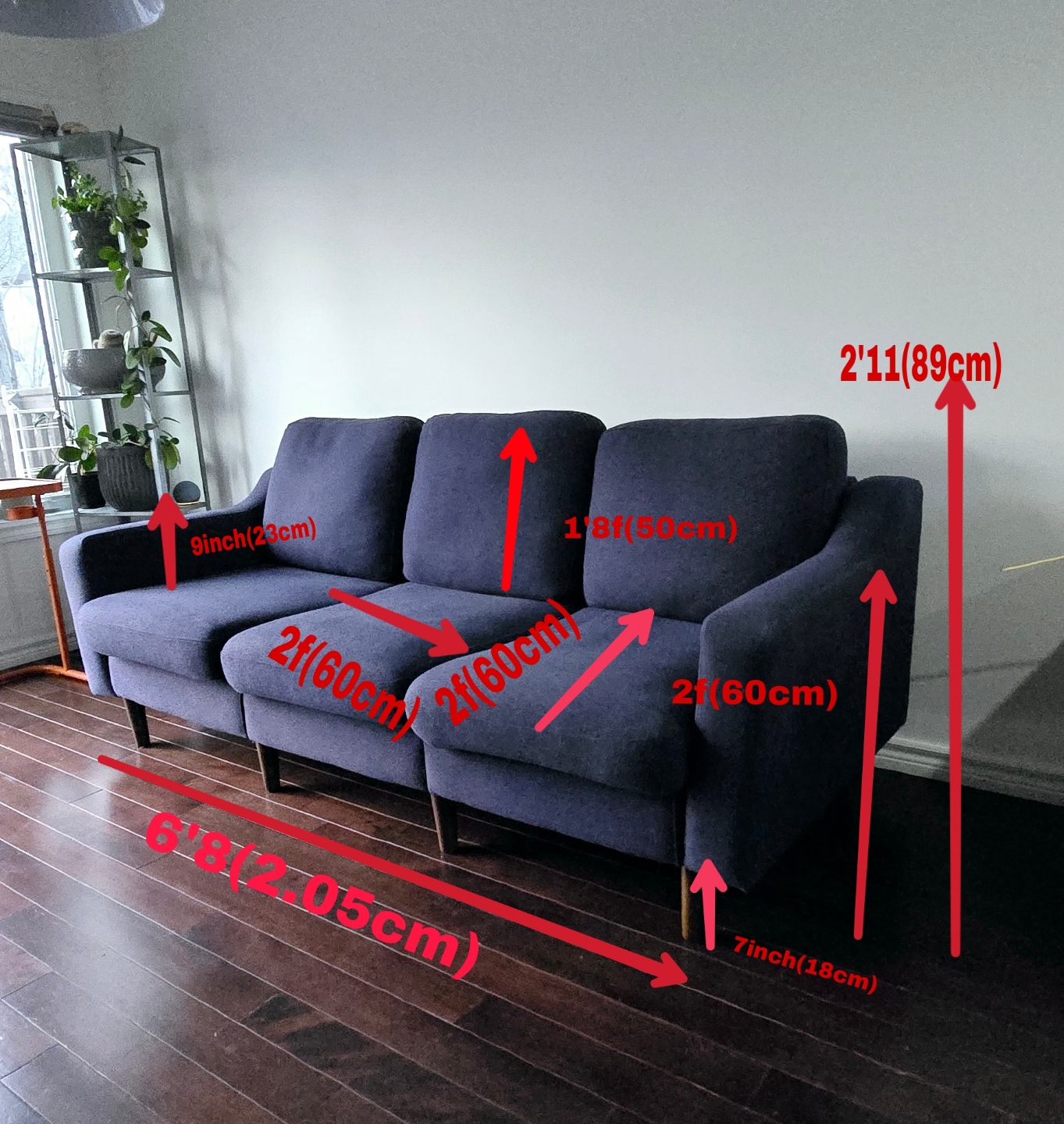 Dark Grey Three-Seater Sofa - photo 2