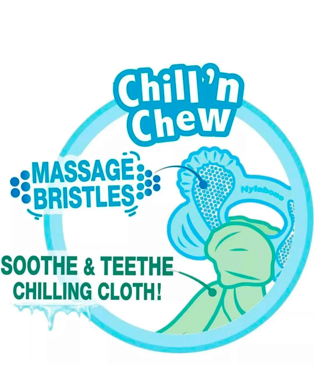 Nylabone Chill'n Chew Puppy Chew Toy - Peanut Butter Flavor image indicator(4)