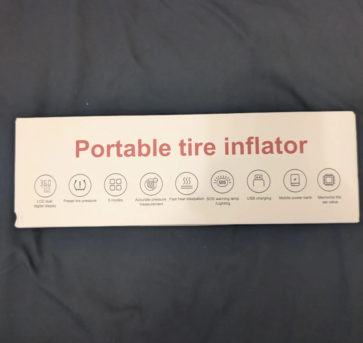 Portable Tire Inflator with LCD Display and 5 Modes image indicator(2)