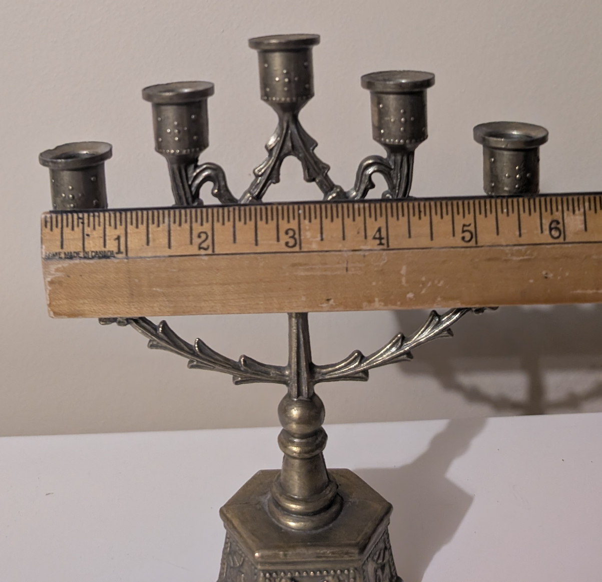Vintage Brass Five-Branch Candelabra - photo 3