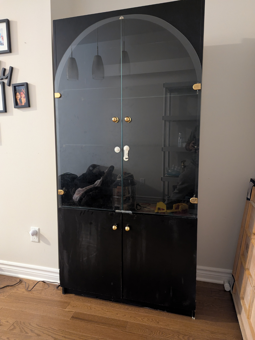 Black Curio Cabinet with Glass Doors