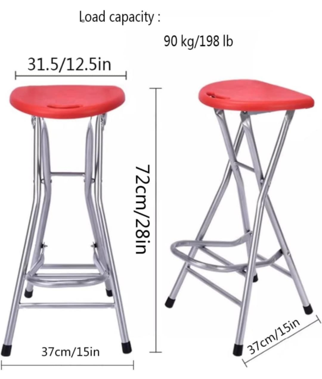 Portable Folding Bar Stool - Red 💚 - photo 2