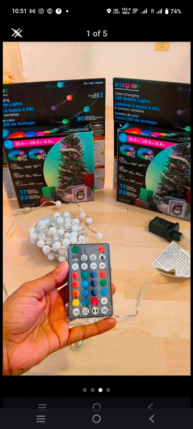 Enbrighten 90 LED Colour-Changing Bubble Lights with Remote thumbnail