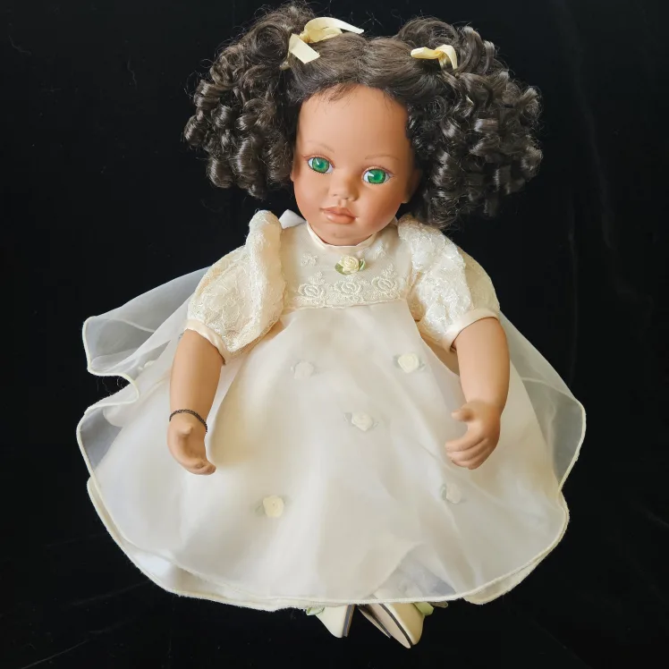 Adorable Porcelain Doll in Vintage Dress thumbnail