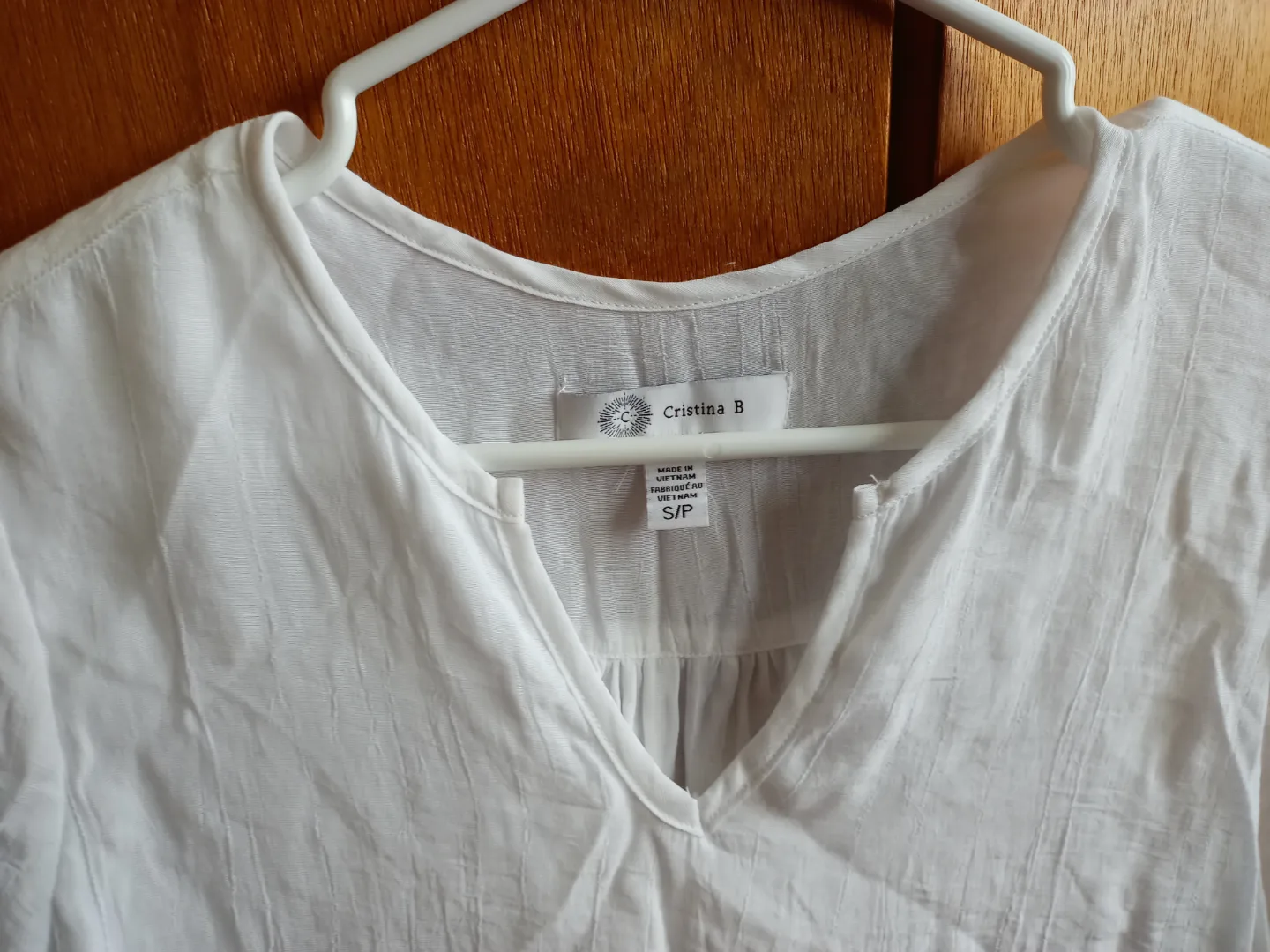 Cristina B White Layered Blouse Size S/P image indicator(3)