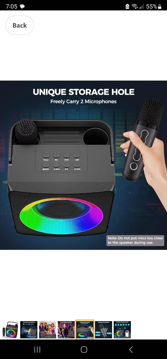 Karaoke Machine with Two Wireless Microphones image indicator(6)