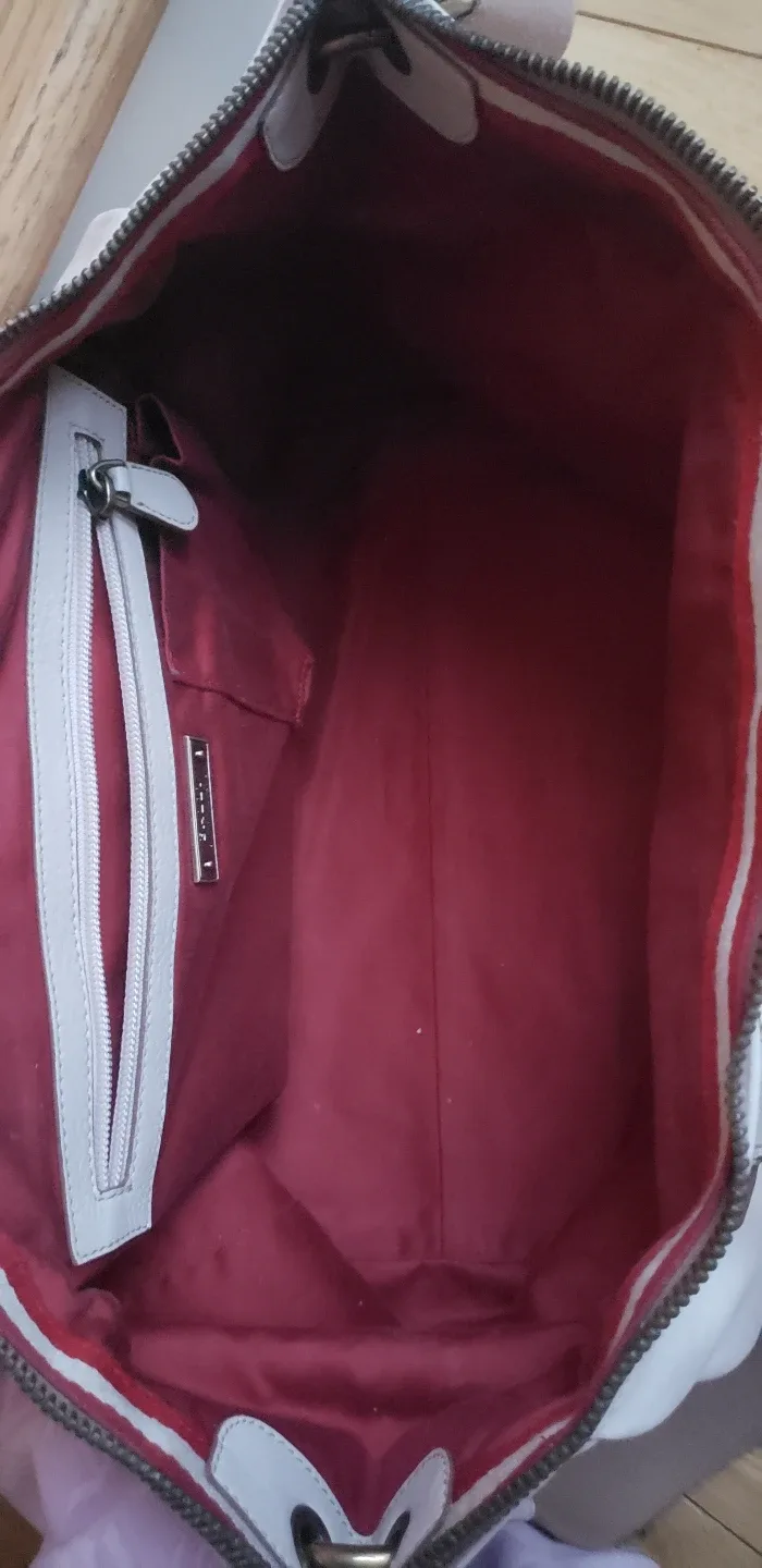 Vintage Bally Cream Leather 2-Way Bag image indicator(9)