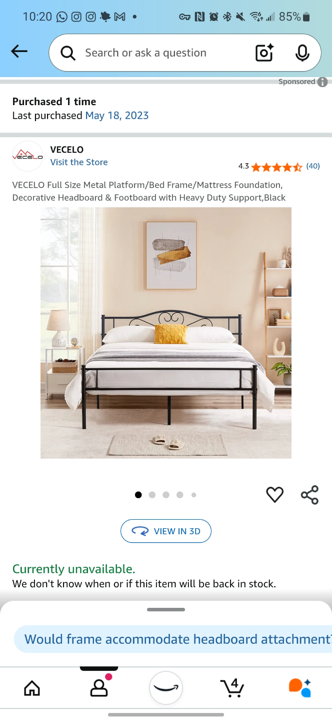 Full Size Metal Bed Frame