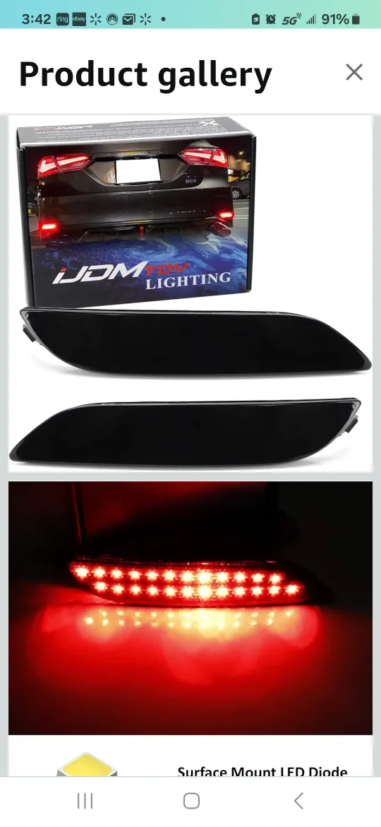 iJDMTOY Smoked Lens 24-SMD LED Bumper Reflector Lights image indicator(3)