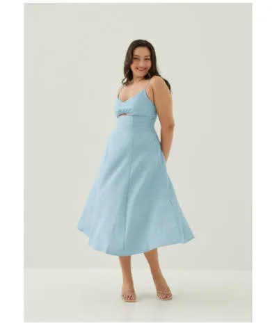 BNWT Love Bonito Arla Padded Tweed Fit & Flare Midi Dress thumbnail
