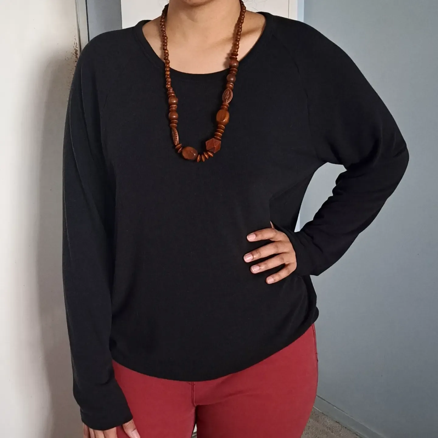 Wilfred Free Black Raglan-Sleeve Sweater - Size Large thumbnail