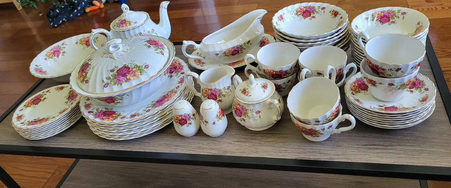 Vintage Myott Rose Garden Ironstone Dinnerware Set