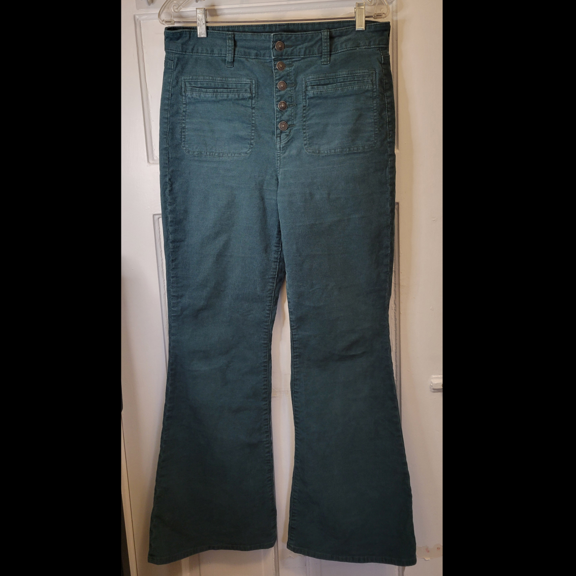 Dark Green Super High Rise Flare Cords (AE) - New Condition - photo 2