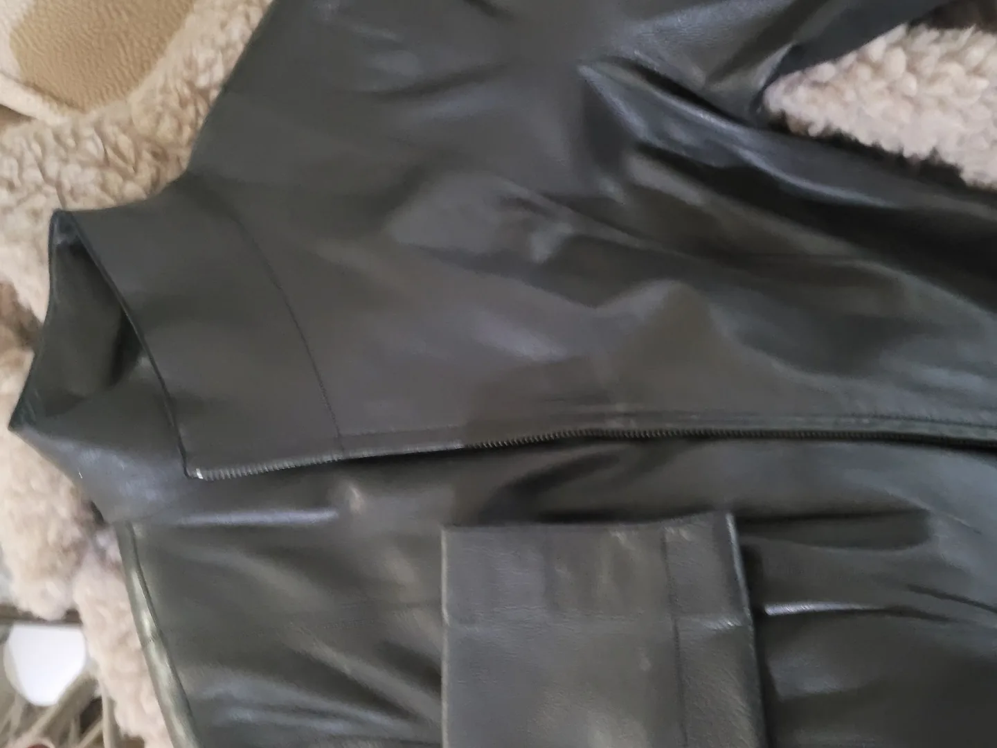 Cole Haan Women's Black Leather Jacket - Size 12 image indicator(2)