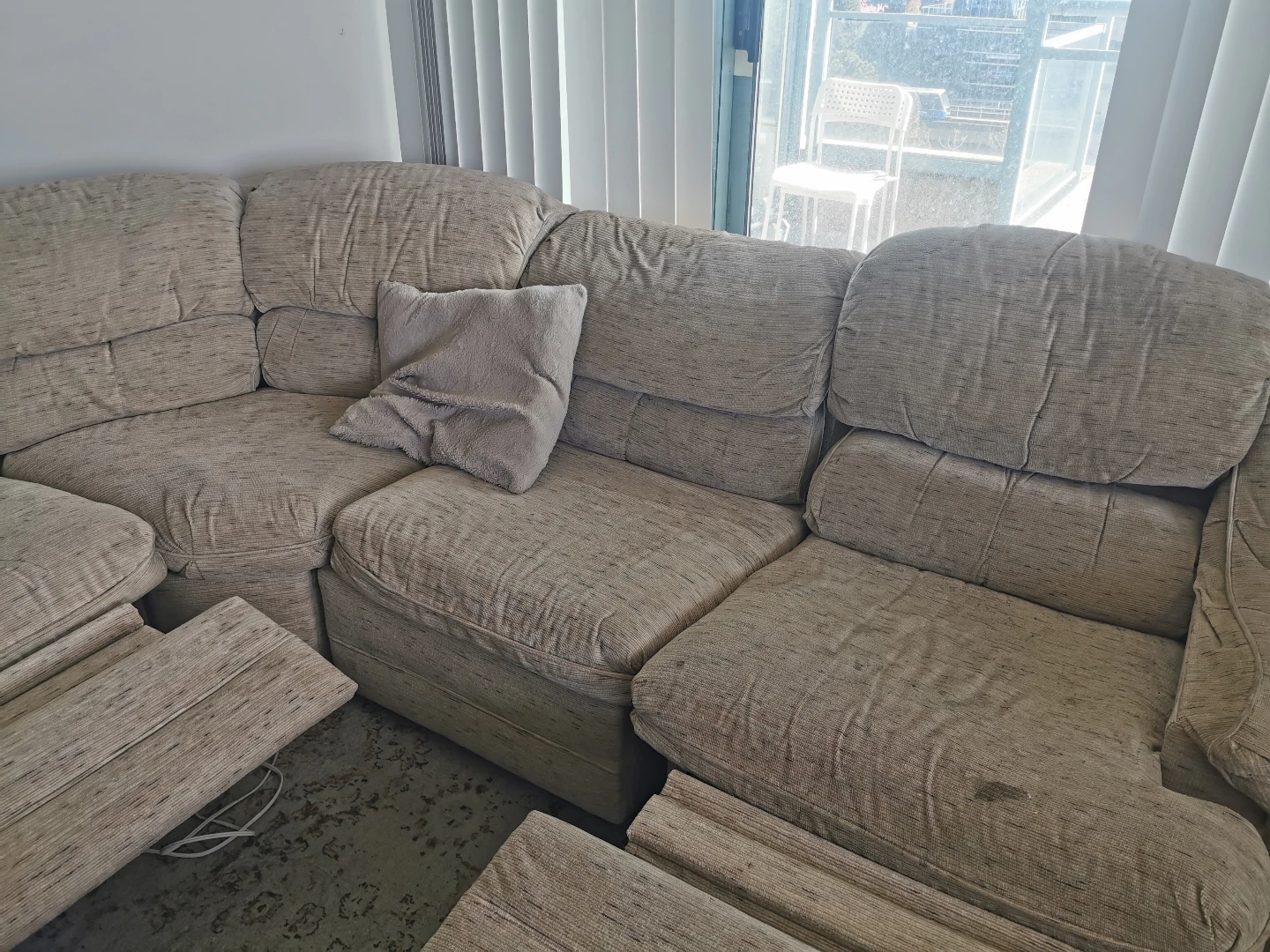 Beige Reclining Sectional Sofa - photo 3