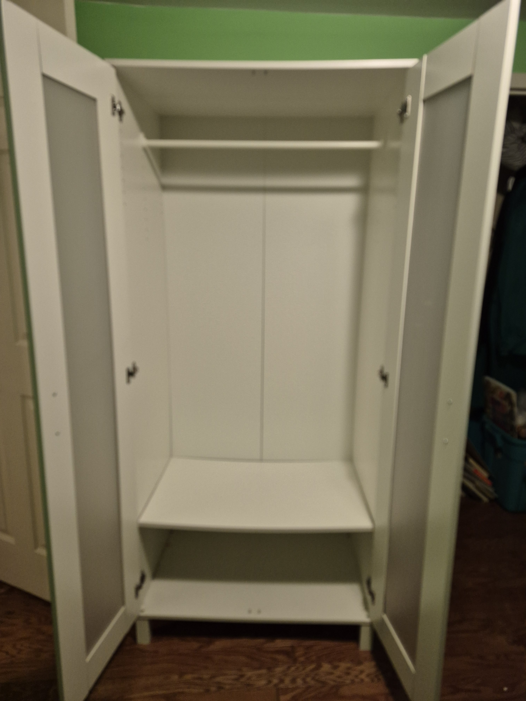 IKEA White Wardrobe with Frosted Glass Panels - photo 2
