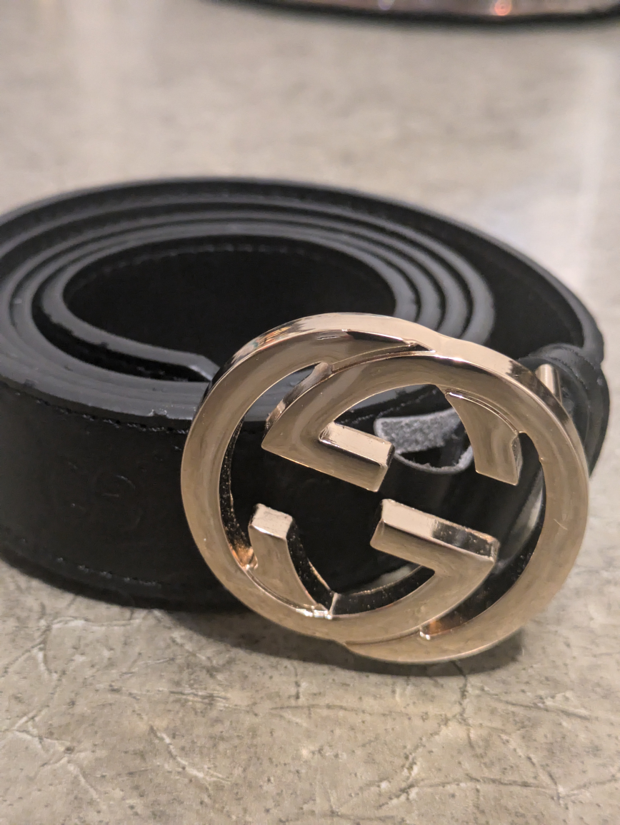 3 Gucci Double G Buckle Black Leather Belt - photo 2