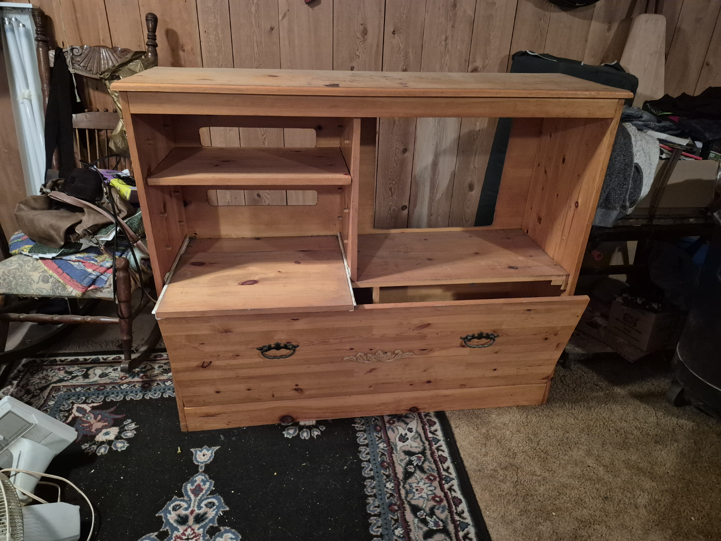 Solid Pine Wood Media Console - photo 2